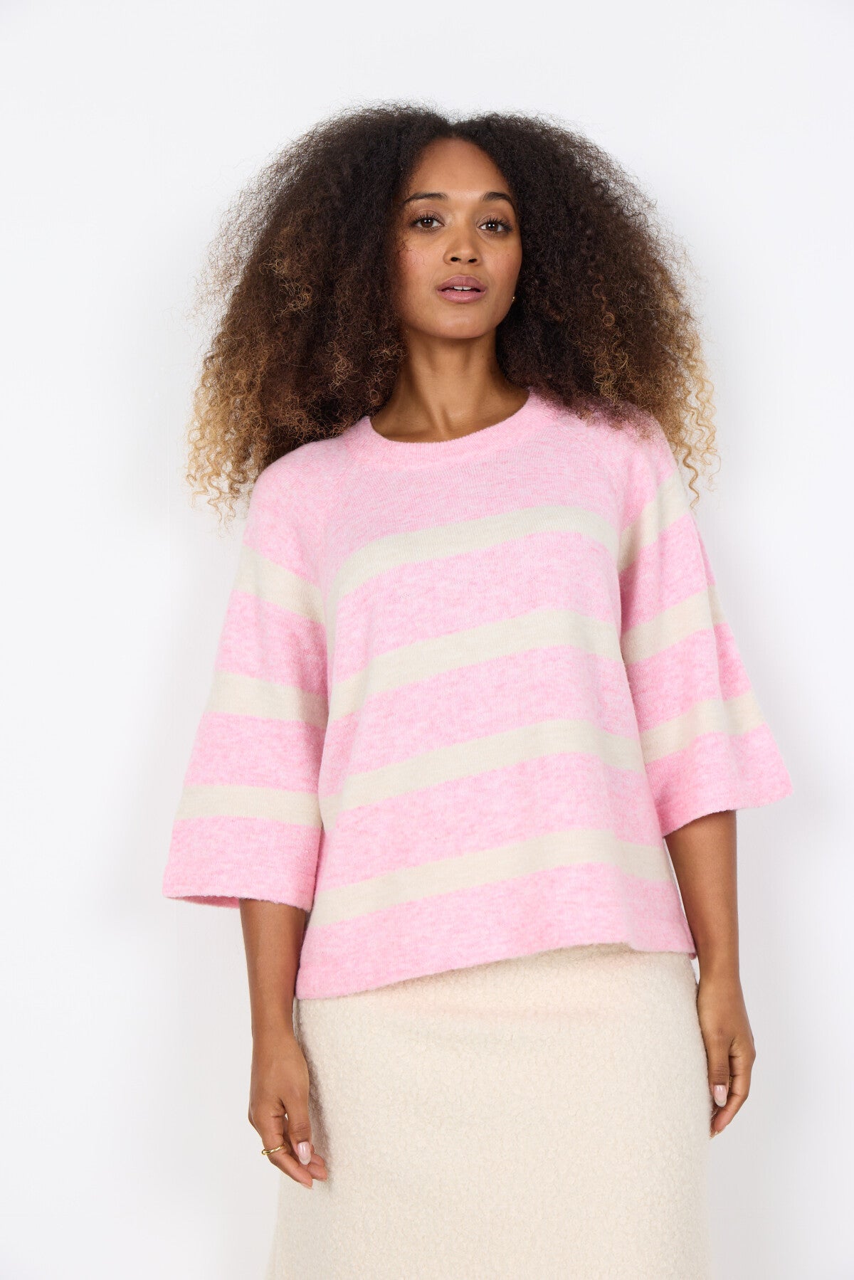 SC-ORLEAN STRIPE 5 Pullover Hellrosa