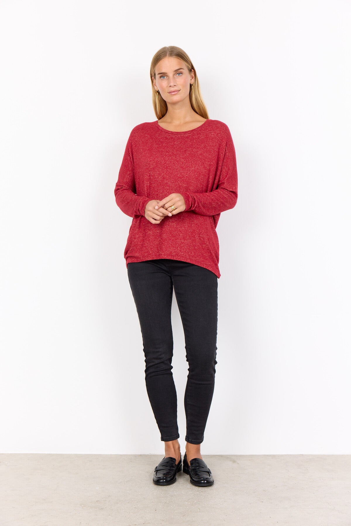 SC-BIARA 1 Bluse Dunkelrot