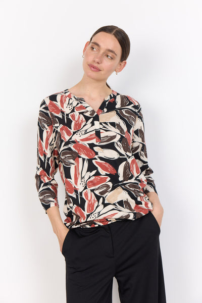 SC-FELICITY AOP 512 Bluse Rostrote