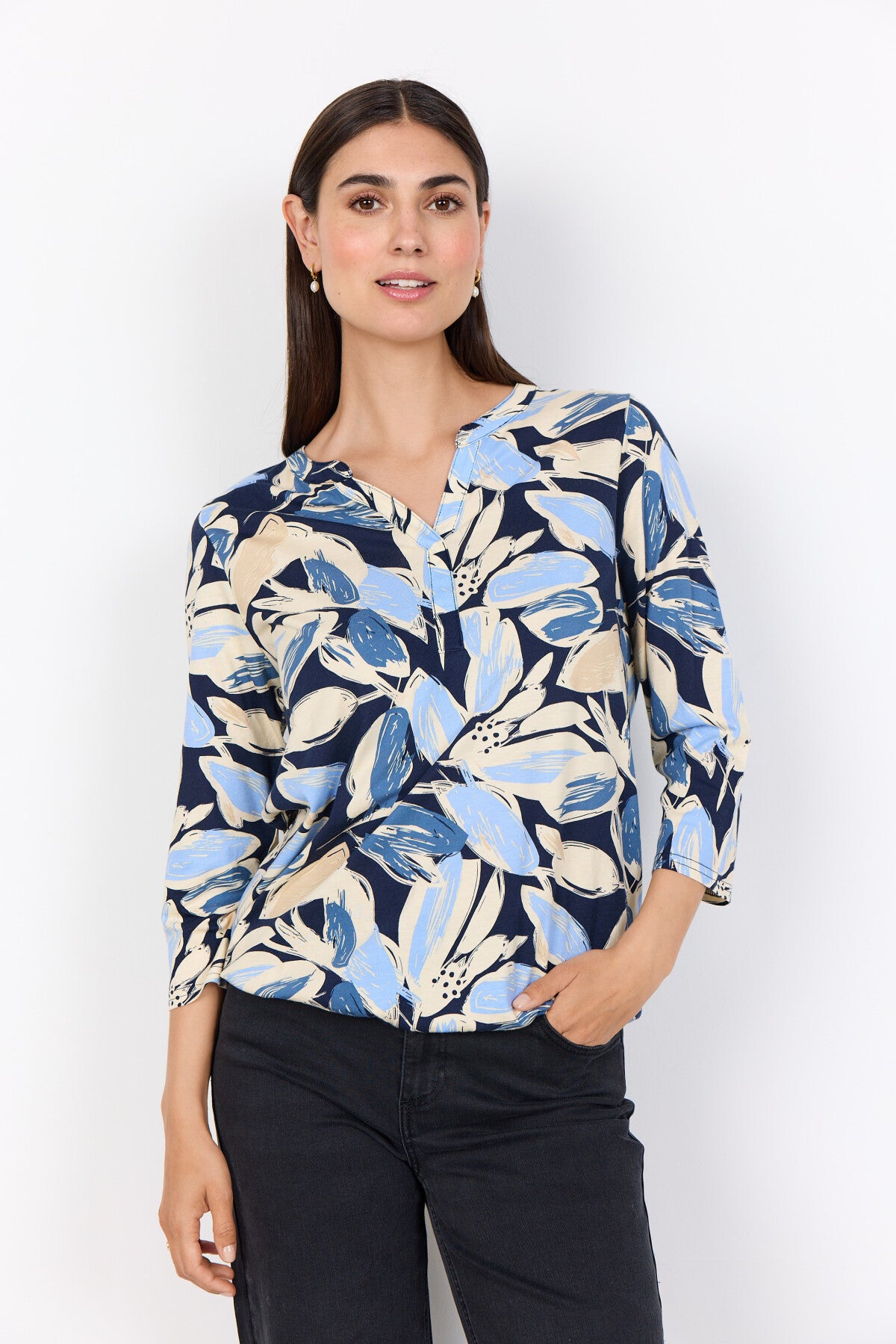SC-FELICITY AOP 512 Bluse Hellblau