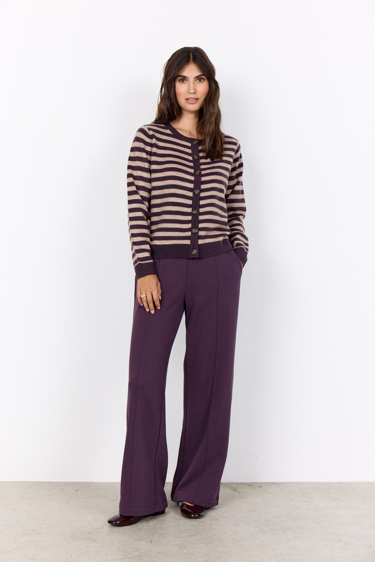 SC-ORLEAN STRIPE 13 Cardigan Violett