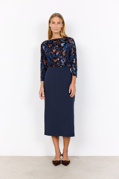 SC-MARICA AOP 342 Bluse Dunkelblau