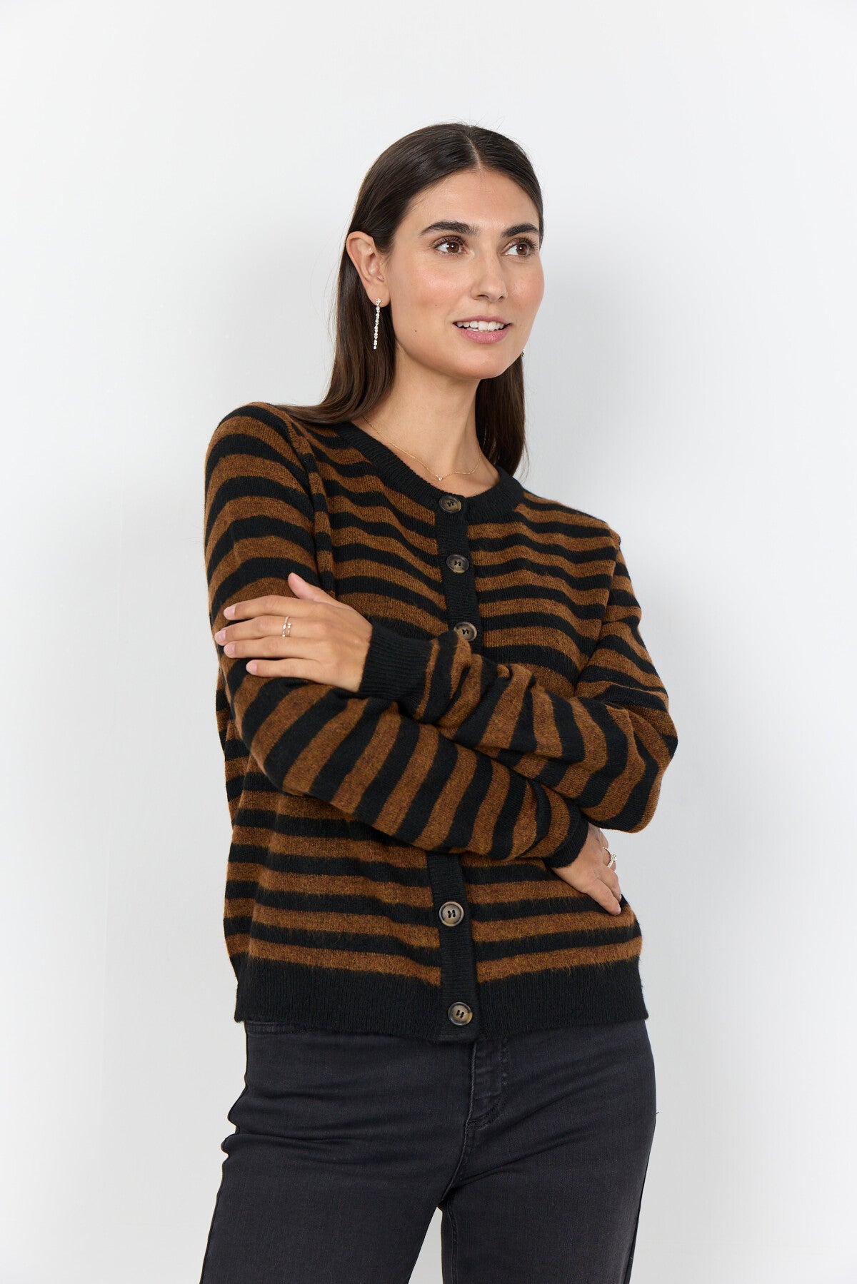 SC-ORLEAN STRIPE 13 Cardigan Schwarz