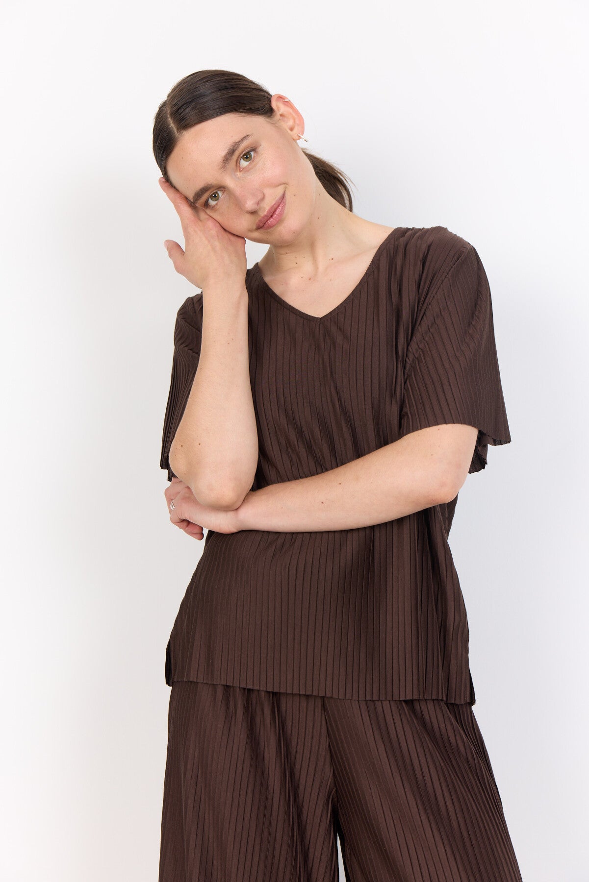 SC-KIRIT 19 Bluse Dunkelbraun