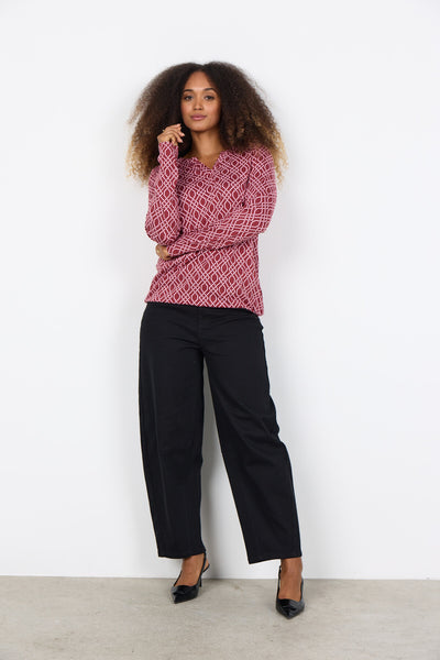 SC-FELICITY AOP 530 Bluse Rubinrot