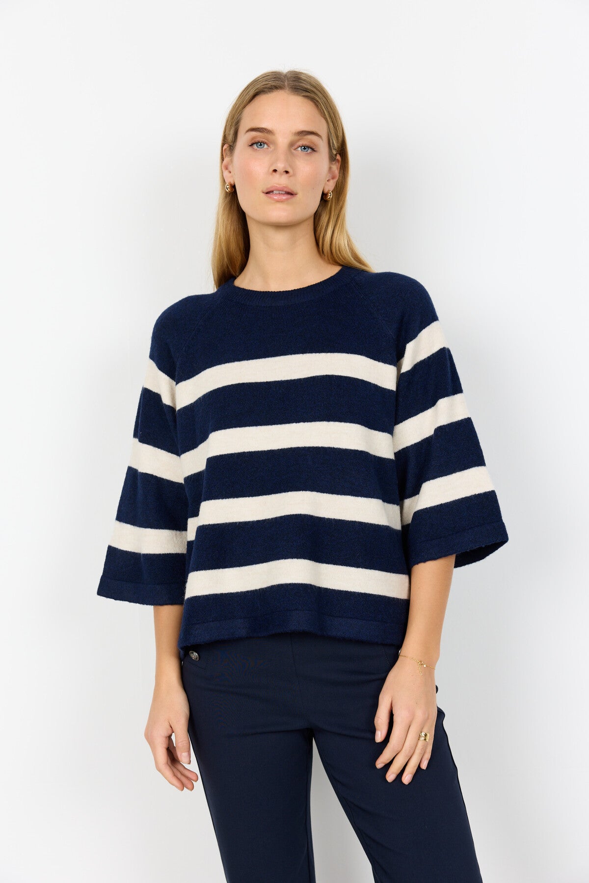 SC-ORLEAN STRIPE 5 Pullover Navy