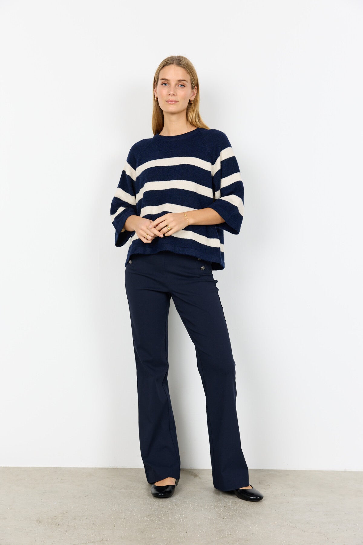 SC-ORLEAN STRIPE 5 Pullover Navy