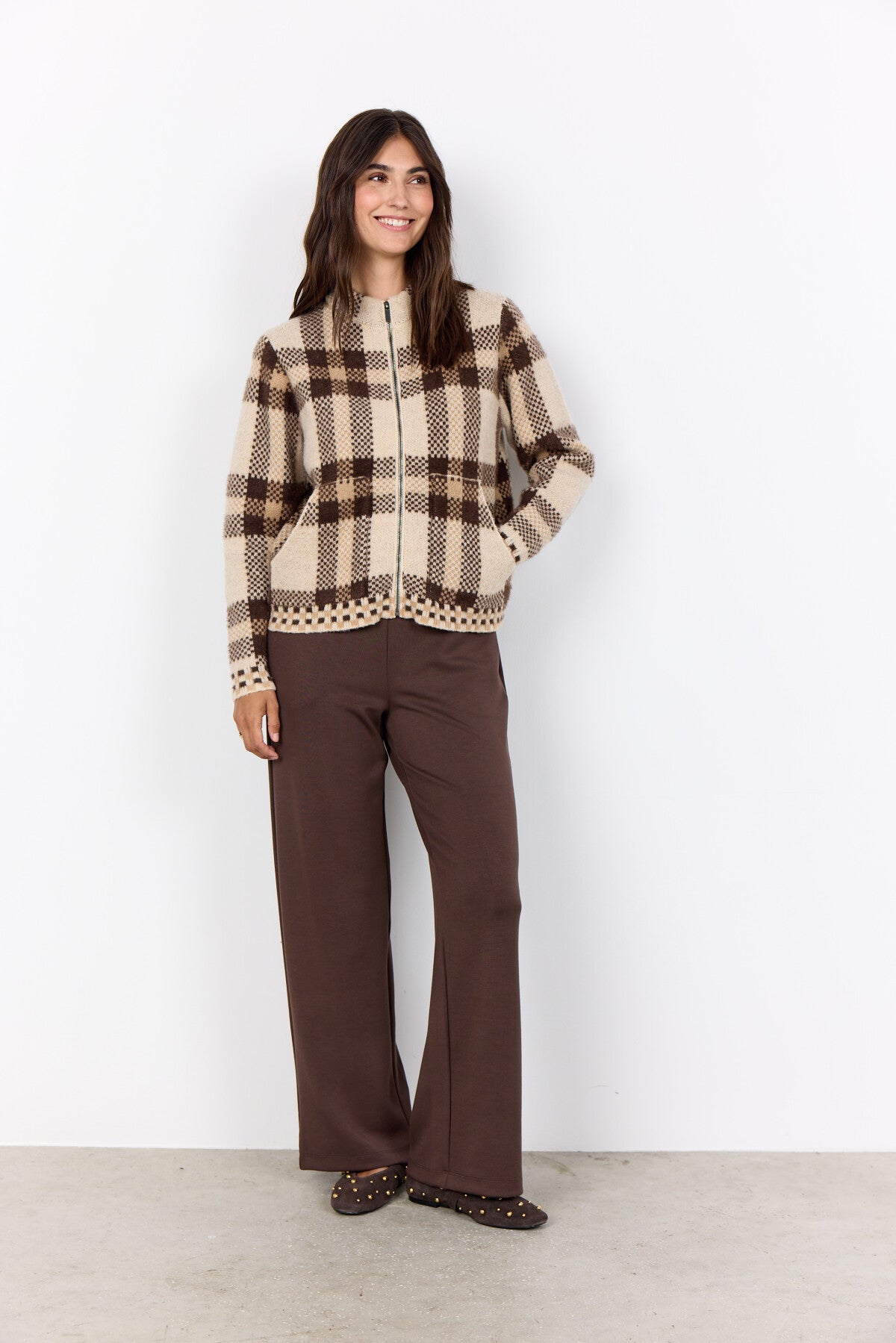 SC-VIBSA 2 Cardigan Dunkler Sand